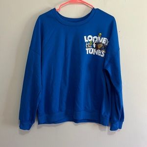 Looney tunes blue sweatshirt size Large